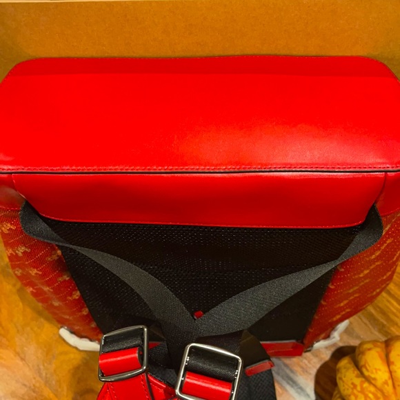 Coach New York Unisex Bright Red Coach Carriage Logo Back pack. - Picture 9 of 14